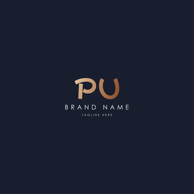 PU diseño de logotipo vectorial creativo y moderno.