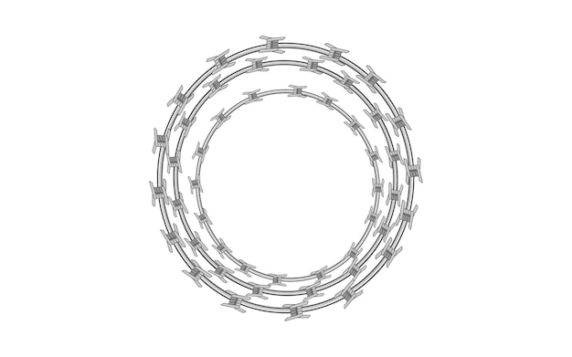 Vector púa de alambre, frontera sin costuras de celda de prisión, cárcel, valla de alambre de púas nueva y oxidada vieja.