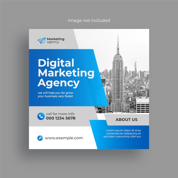 Publicación de agencia de marketing digital y plantilla de diseño de banner corporativo