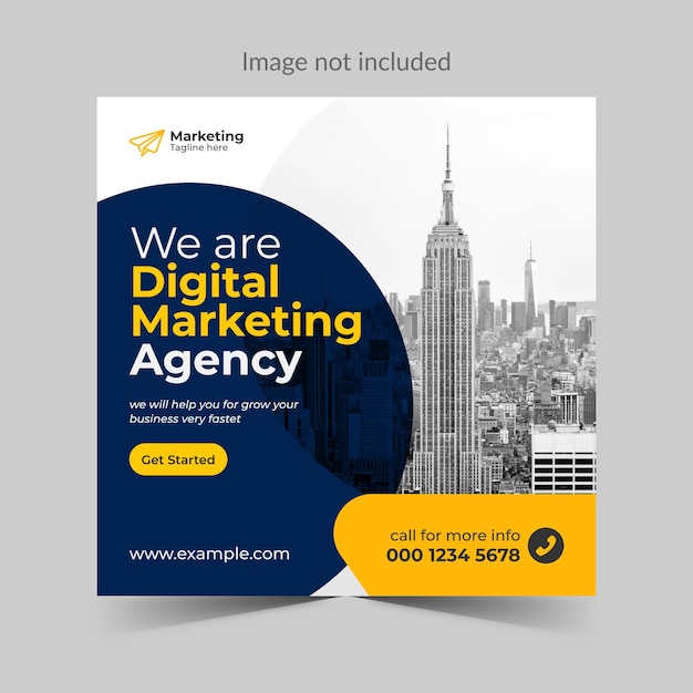 Publicación de agencia de marketing digital y plantilla de diseño de banner corporativo