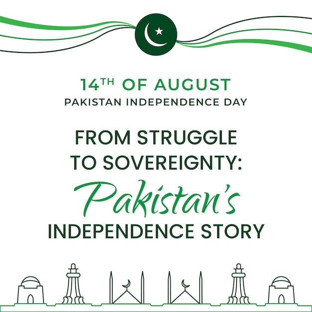 Publicación del Día de la Independencia de Pakistán con diseño