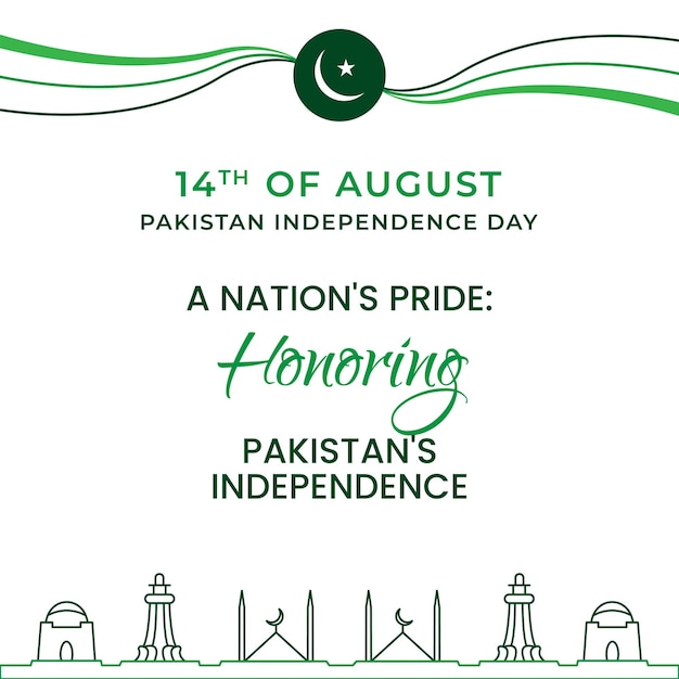 Publicación del Día de la Independencia de Pakistán con diseño