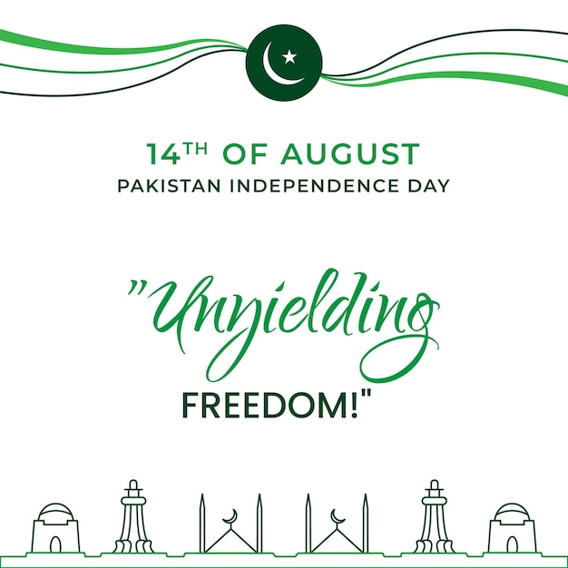 Vector publicación del día de la independencia de pakistán con diseño