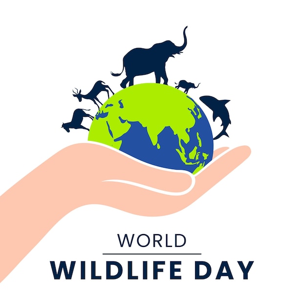 Vector publicación del día mundial de la vida silvestre cartel del día de la vida silvestre publicación social midia
