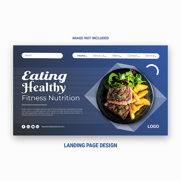 Publicación de diseño creativo de diseño de página de destino saludable de alimentos