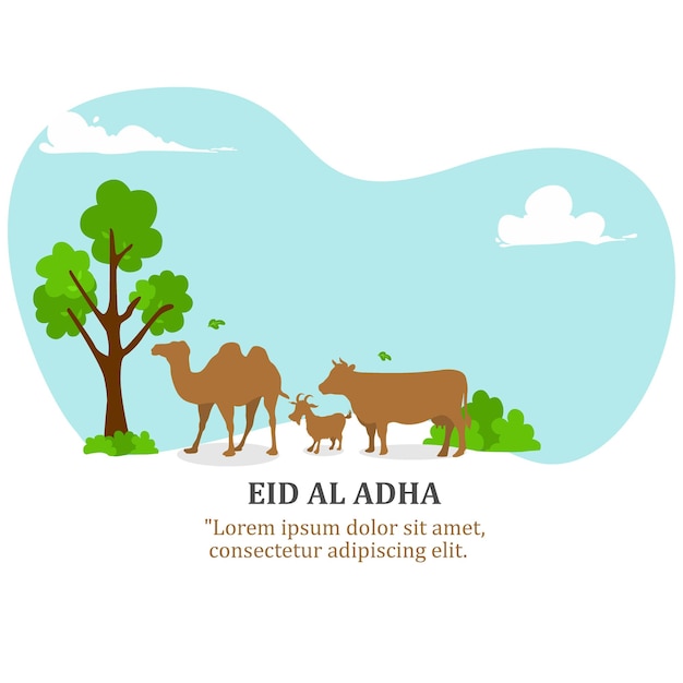 Publicación de diseño de eid al adha en las redes sociales