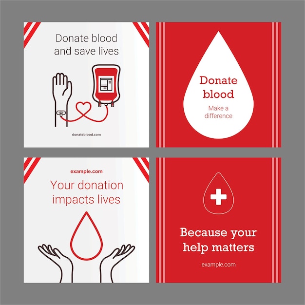 Vector publicación de donación de sangre.