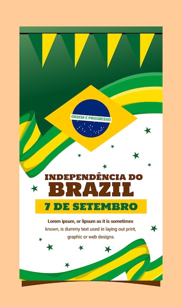 Vector publicación de la historia que celebra brasil el 7 de diciembre