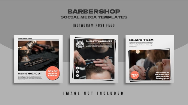 Vector publicación de instagram de barbería