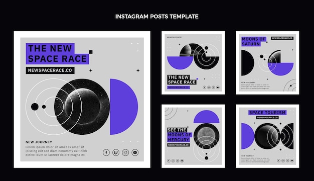 Publicación de instagram de ciencia de diseño plano