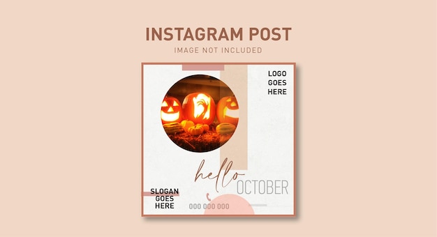 Vector publicación de instagram y facebook para la plantilla vectorial de octubre de bienvenida