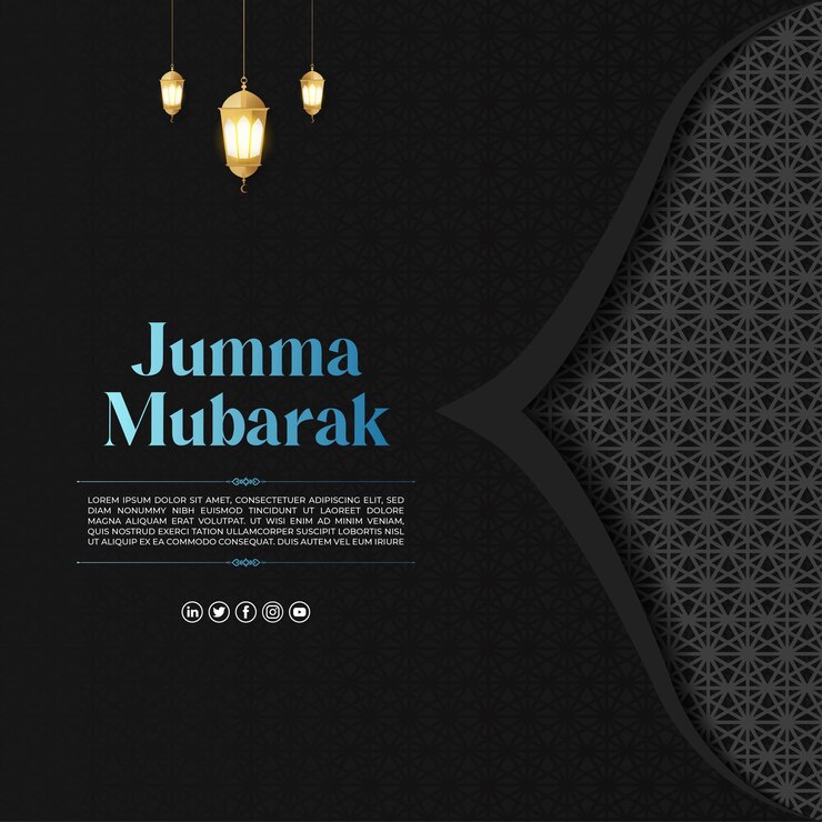 Publicación de instagram de Jumma Mubarak y plantilla de banner de redes sociales