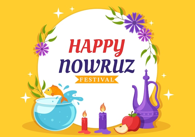 Vector una publicación de instagram de nowruz