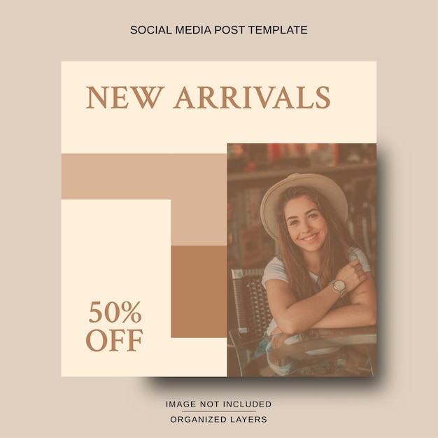 Publicación de instagram de redes sociales de moda minimalista
