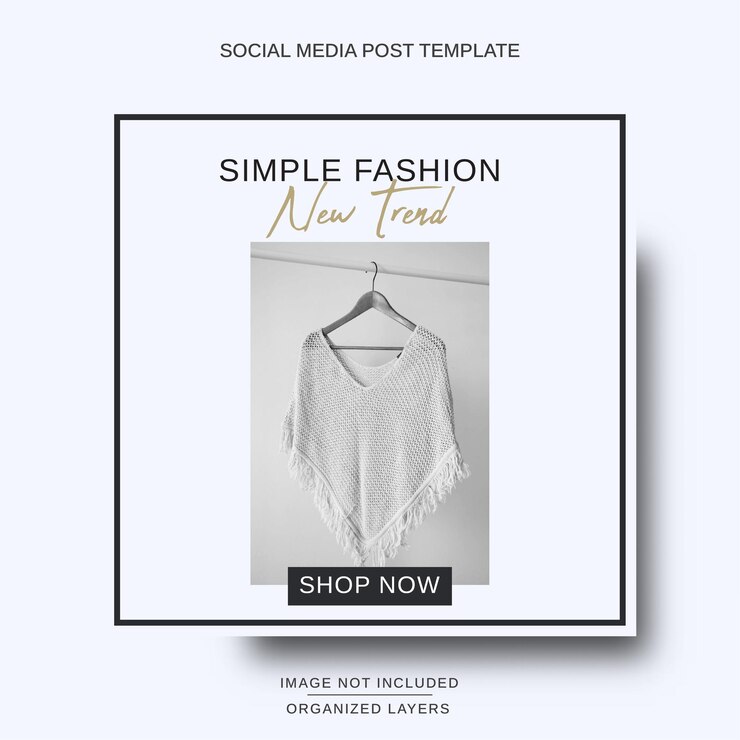 Vector publicación de instagram de redes sociales de moda minimalista