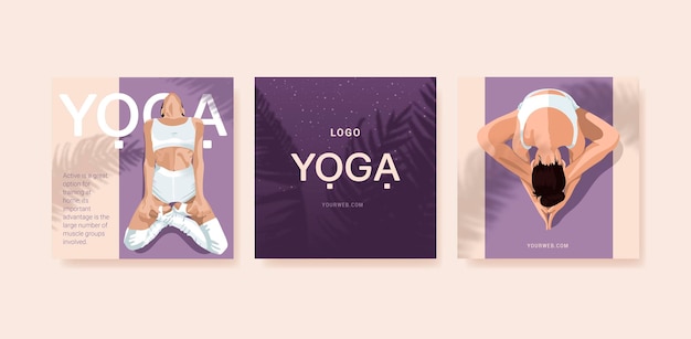 Vector publicación de instagram sobre yoga.