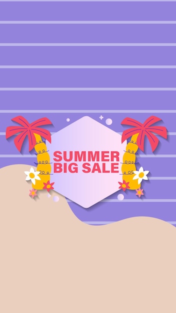 Publicación de plantilla vertical de historia de redes sociales de venta de verano para contenido de promoción de carrete
