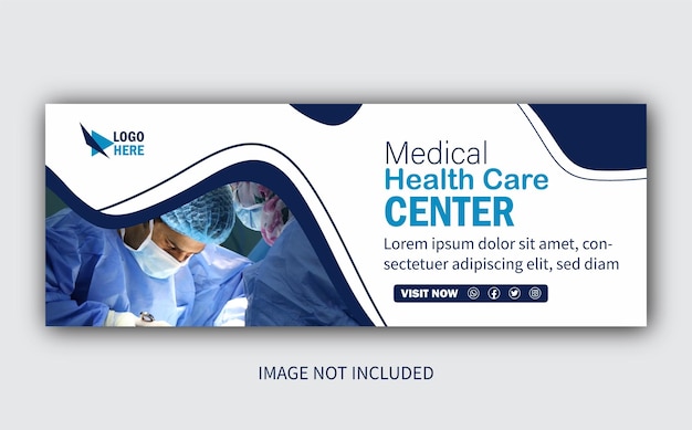 Publicación en redes sociales de atención médica médica diseño de portada de facebook plantilla de banner de diseño de línea de tiempo de facebook