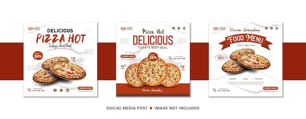 Vector publicación en redes sociales de banner de comida deliciosa para promociones y marketing en la plantilla de diseño de redes sociales