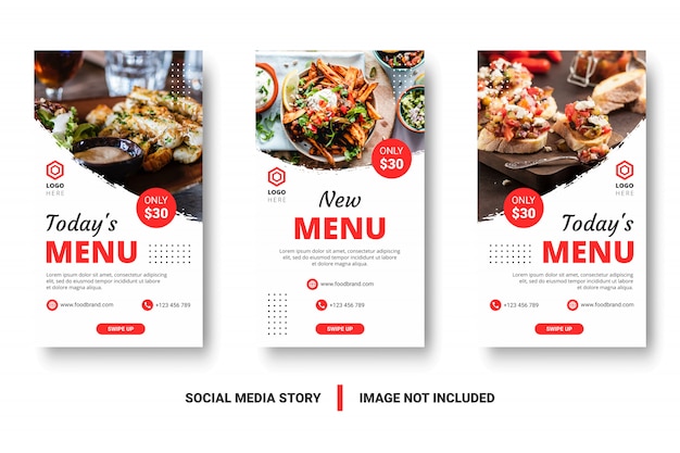 Publicación de redes sociales de banner de menú de comida.