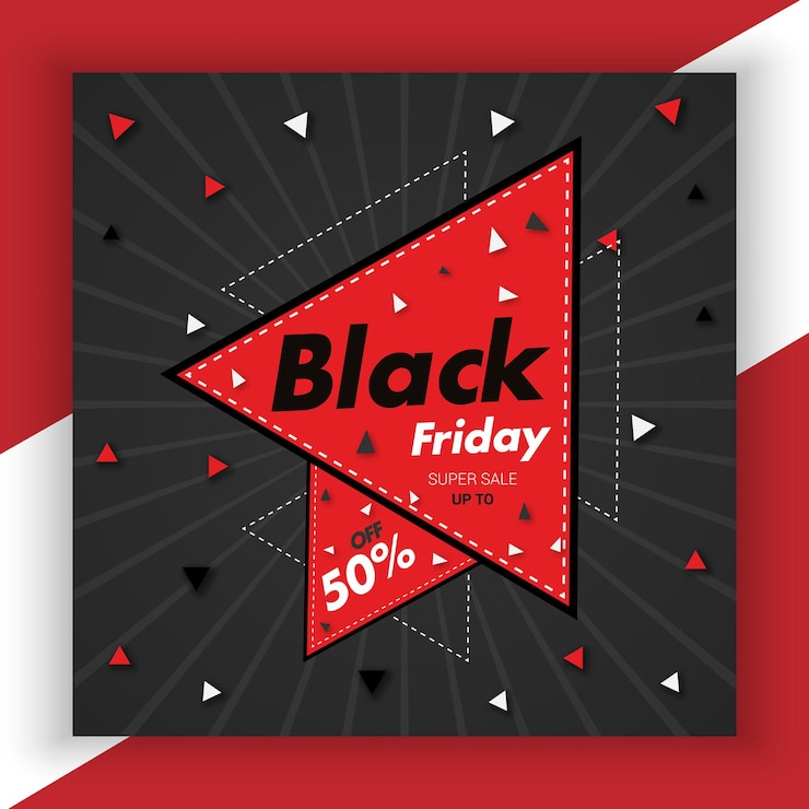 Publicación en redes sociales de Black Friday Mejor banner Nueva plantilla Vector Premium