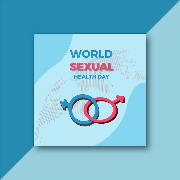 Vector publicación en redes sociales de celebración del día mundial de la salud sexual