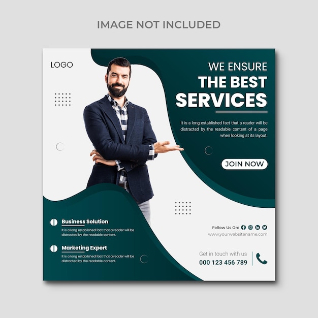 Publicación en redes sociales corporativas o plantilla de diseño de banner web