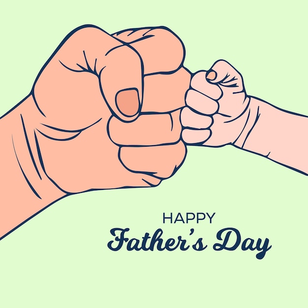 Publicación en redes sociales del día del padre dibujada a mano