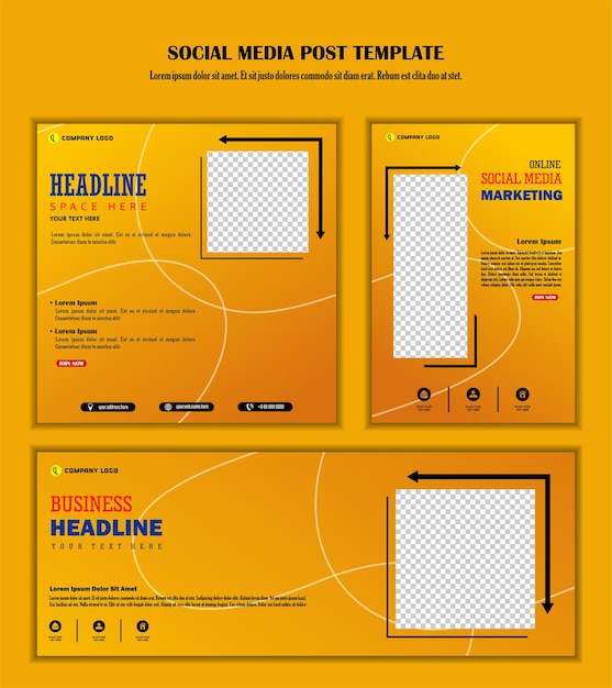 Publicación en redes sociales de fondo de color amarillo naranja