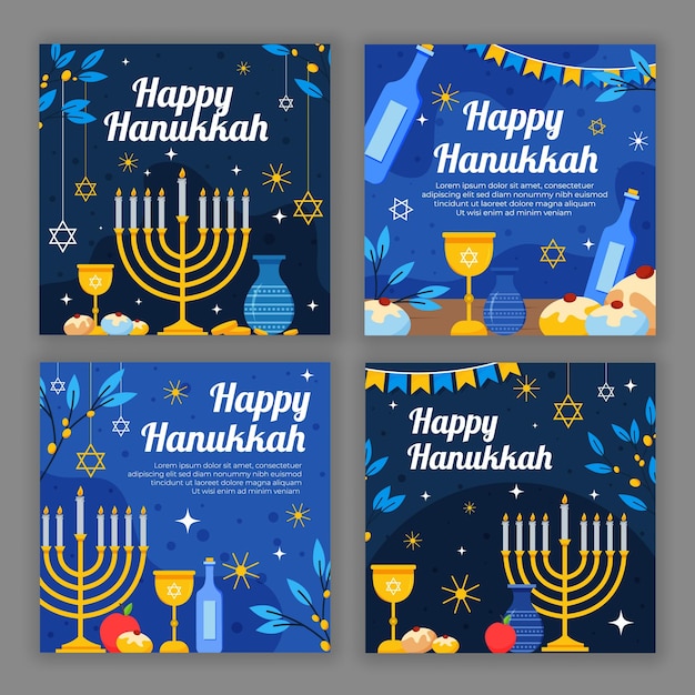 Publicación en las redes sociales de hanukkah