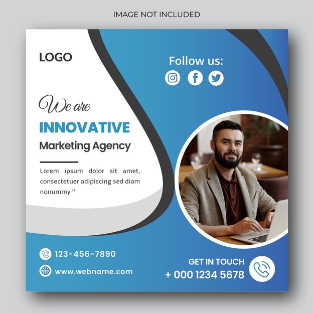 Publicación en redes sociales de marketing digital vectorial premium y plantilla de banner web de Instagram