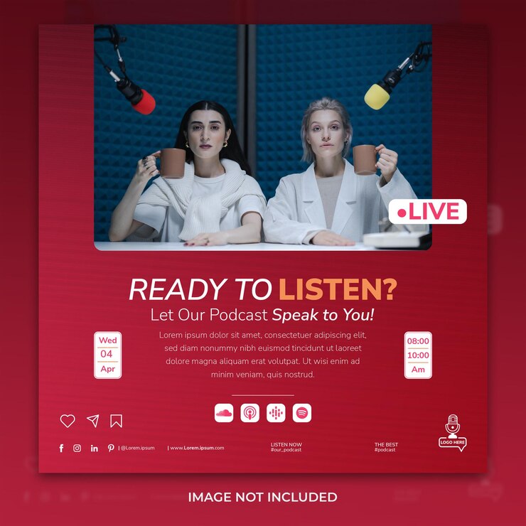 Publicación en redes sociales del programa de entrevistas de podcast