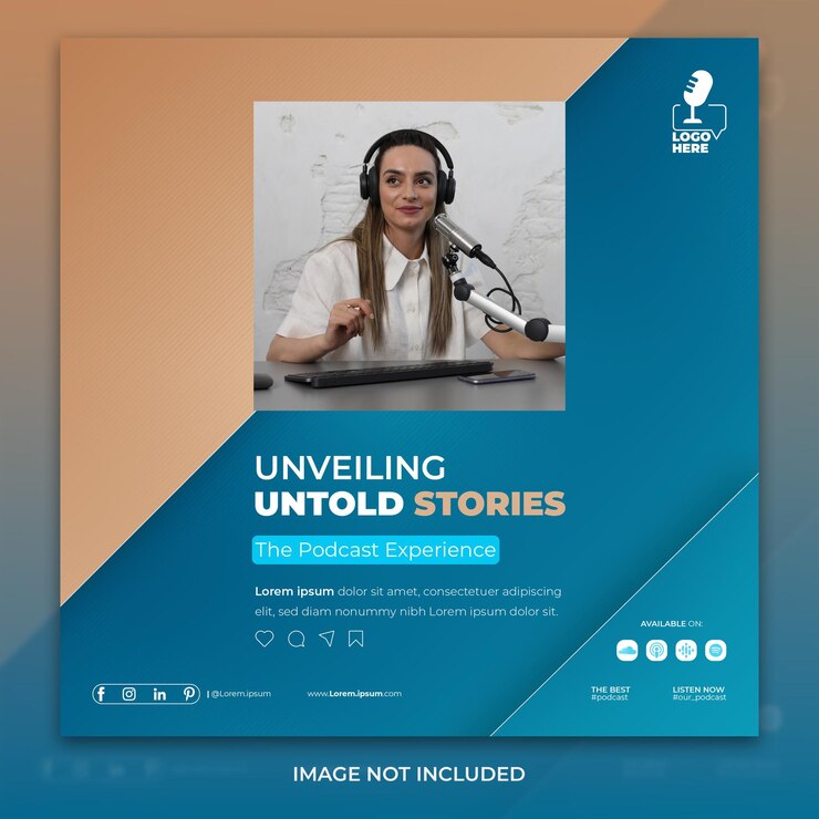 Publicación en redes sociales del programa de entrevistas de podcast