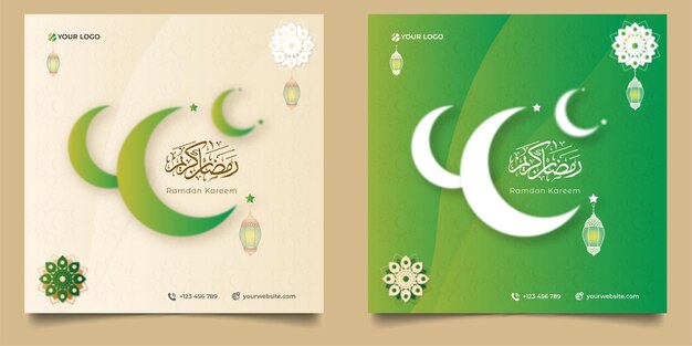 Vector publicación en las redes sociales de ramadan kareem