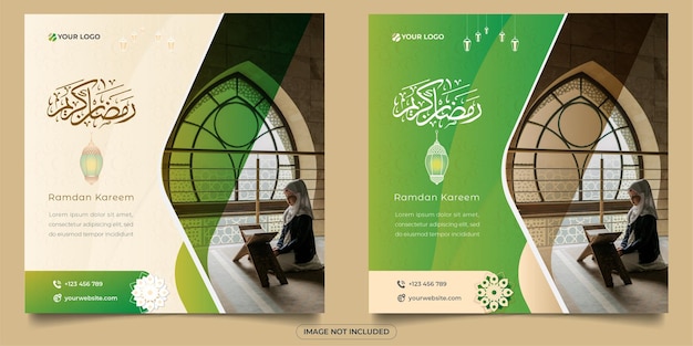 Vector publicación en las redes sociales de ramadan kareem