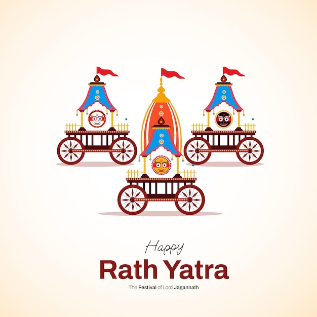 Vector publicación en redes sociales de ratha yatra