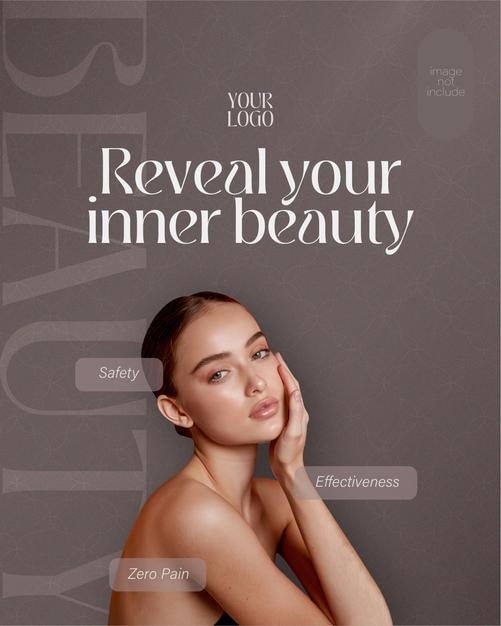 Publicación para redes sociales sobre belleza para anuncios de promoción