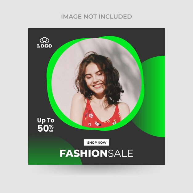 Publicación de redes sociales de venta de moda con espacio de la imagen de su producto