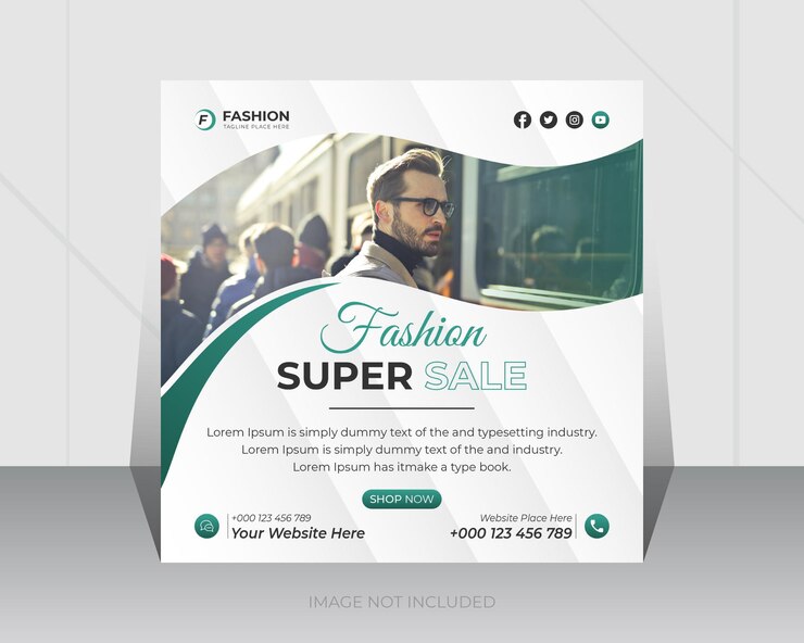 Publicación en redes sociales de venta de moda o plantilla de diseño de banner de Instagram