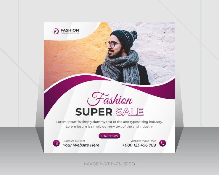 Publicación en redes sociales de venta de moda o plantilla de diseño de banner de Instagram