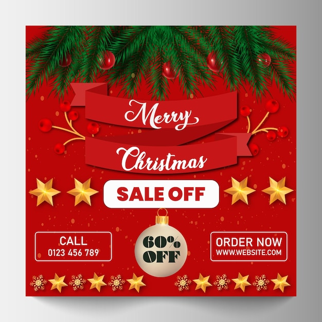 Publicación de redes sociales de venta de Navidad