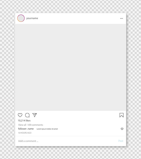 Publicación web de instagram de redes sociales