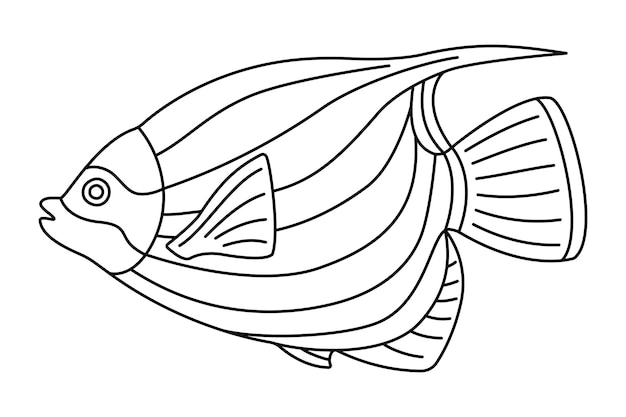 Publicaciones para colorear Peces tropicales dibujados a mano