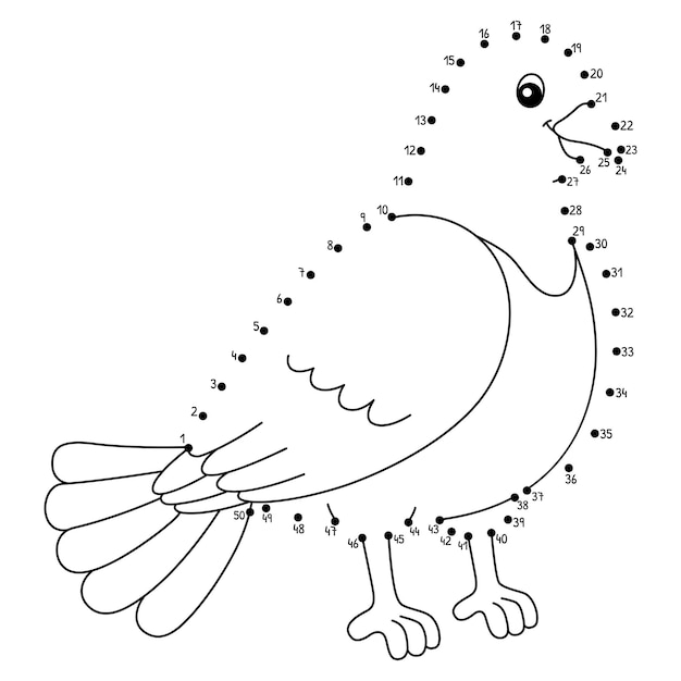 Publicaciones para colorear Pigeon Animal Isolado de Punto a Punto