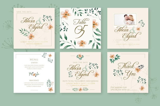 Publicaciones de instagram de boda floral