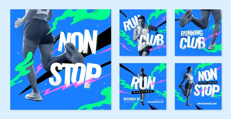 Vector las publicaciones de instagram del club de carreras