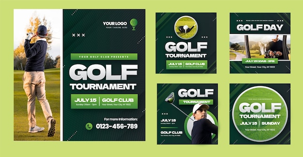 Publicaciones de instagram de club de golf degradado