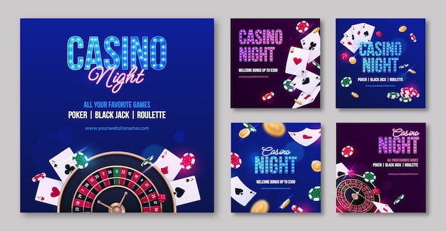 Publicaciones de instagram de noche de casino realistas