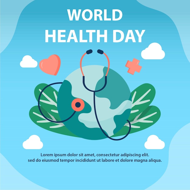 Publicaciones planas de instagram para la celebración del día mundial de la salud