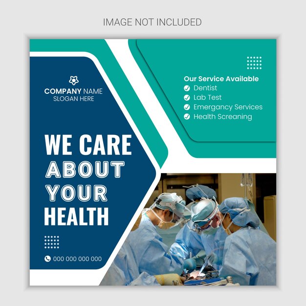 Vector publicaciones en las redes sociales y banners de instagram de salud médica de vectores premium